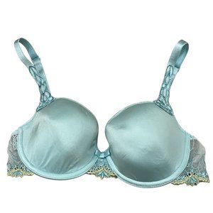 Chantelle Icone 3852 Underwire Lace Bra 32C Light Blue & Yellow Floral